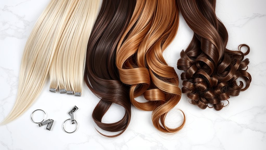 variety of hair extensions