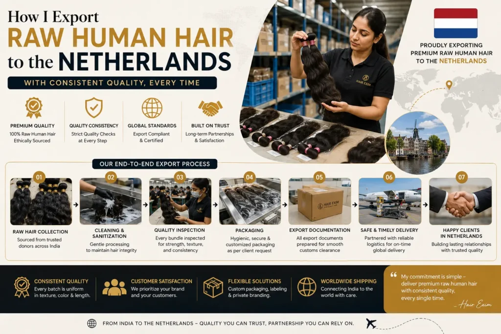 How I Export Raw Human Hair to the Netherlands with Consistent Quality.