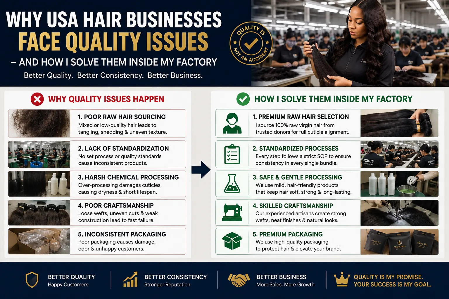 Why USA Hair Businesses Face Quality Issues - And How I Solve Them Inside My Factory