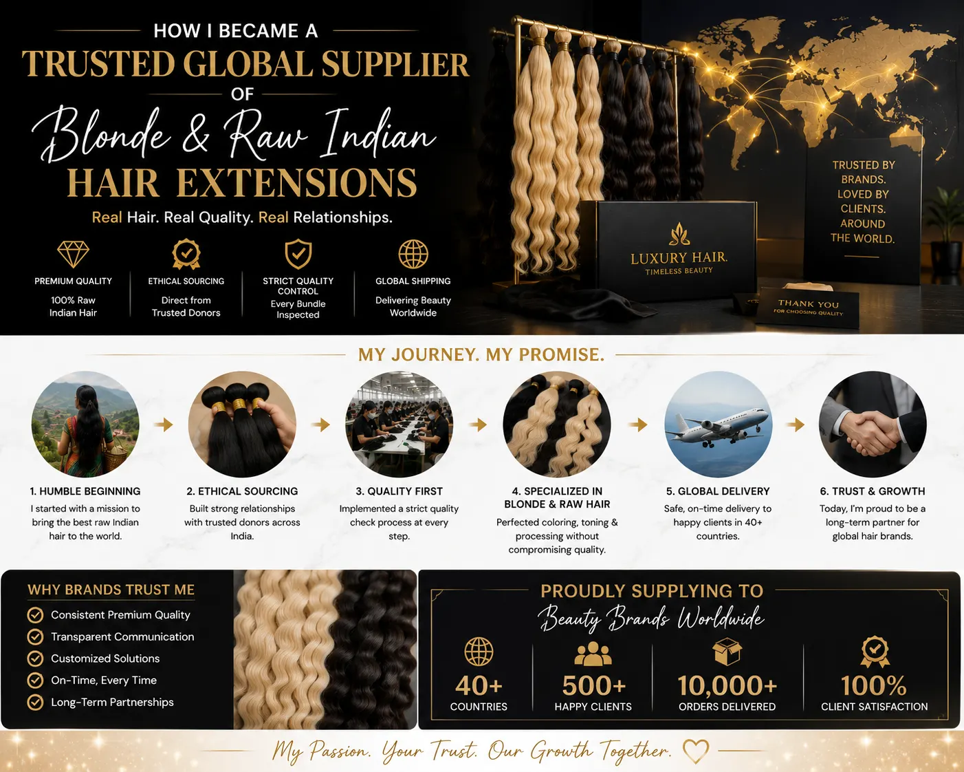 How I Became a Trusted Global Supplier of Blonde and Raw Indian Hair Extensions